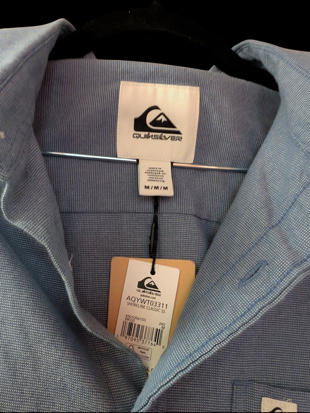 Quiksilver Men’s Light Blue Casual Button-Down Shirt